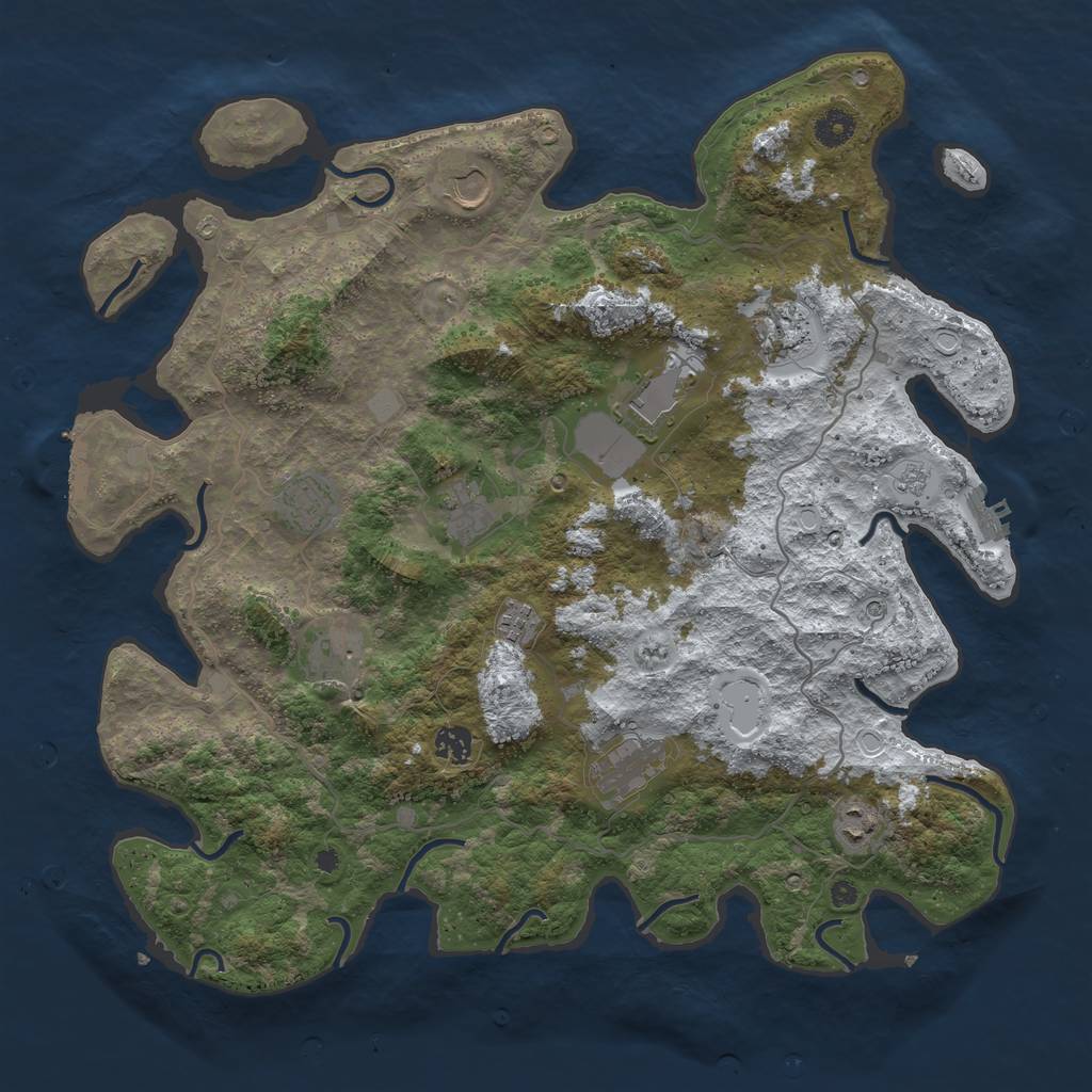 Rust Map: Procedural Map, Size: 4200, Seed: 25, 19 Monuments