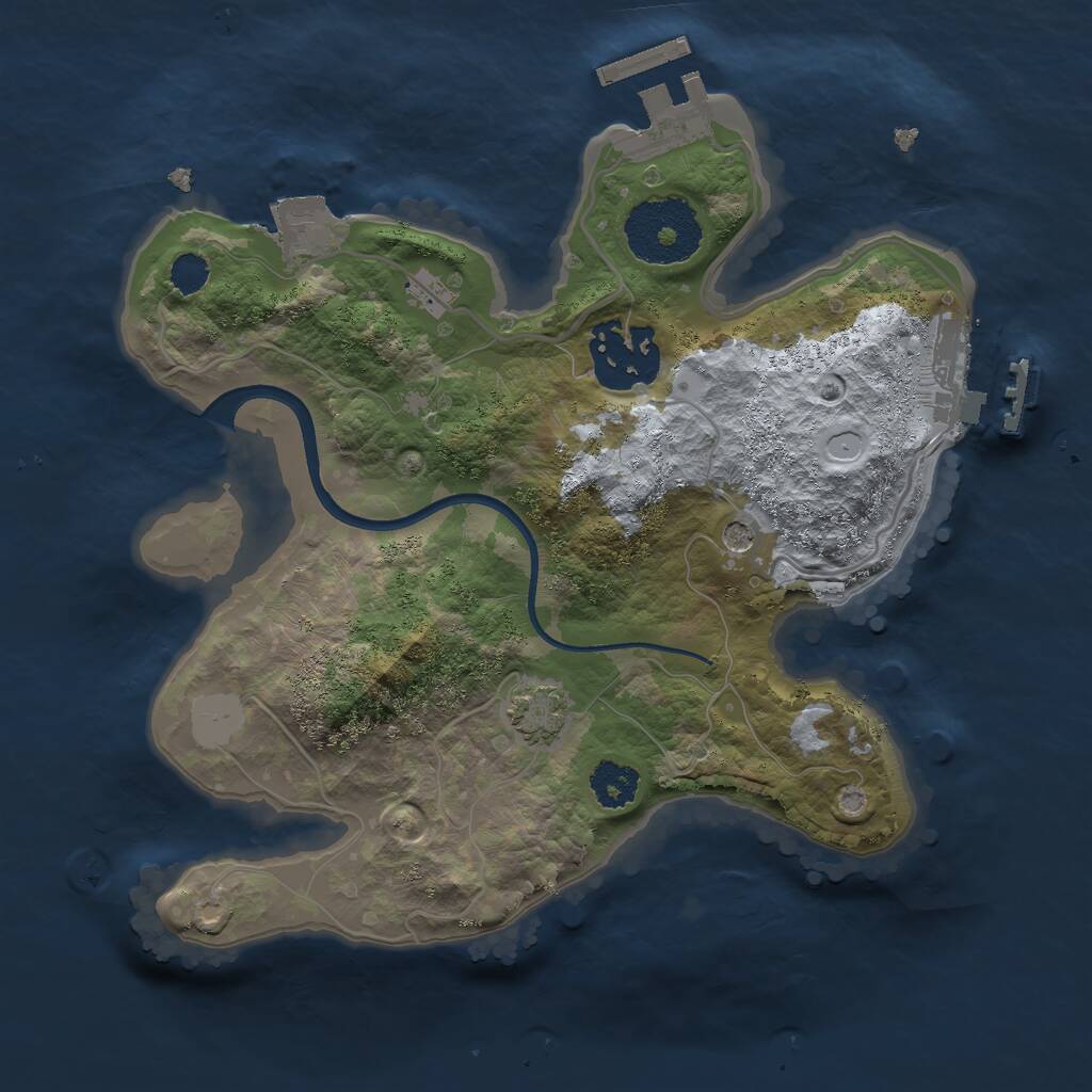 Rust Map: Procedural Map, Size: 2300, Seed: 2323, 6 Monuments