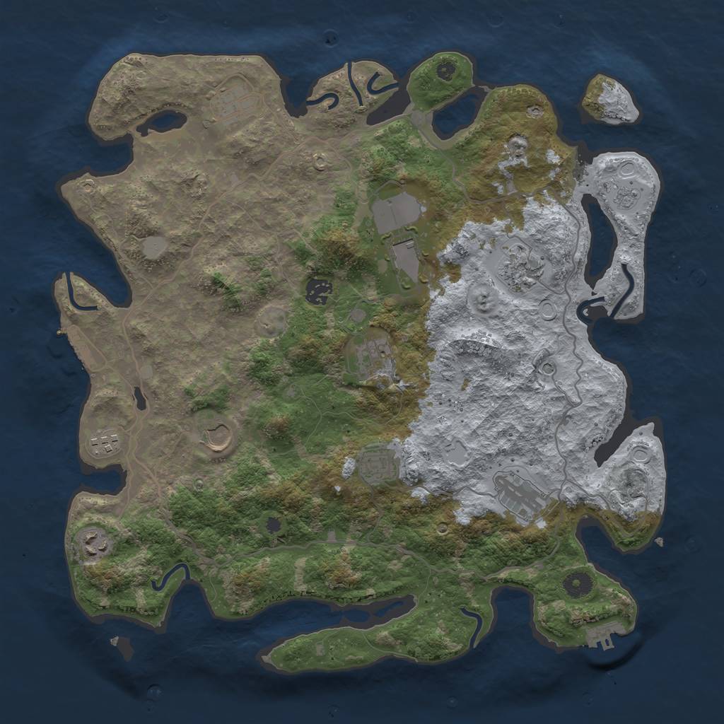Rust Map: Procedural Map, Size: 4000, Seed: 195824462, 17 Monuments