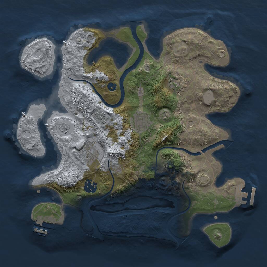 Rust Map: Procedural Map, Size: 3000, Seed: 1505377018, 11 Monuments