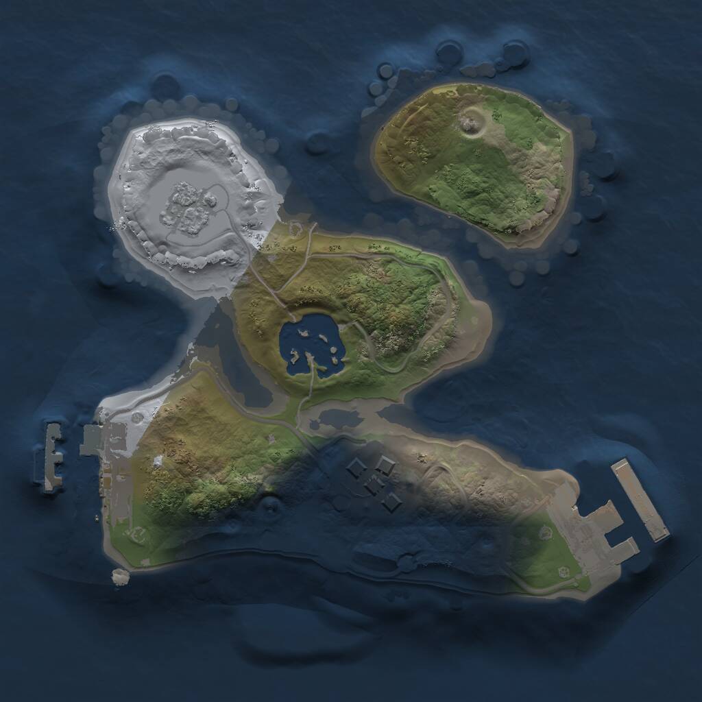 Rust Map: Procedural Map, Size: 1600, Seed: 863775549, 6 Monuments