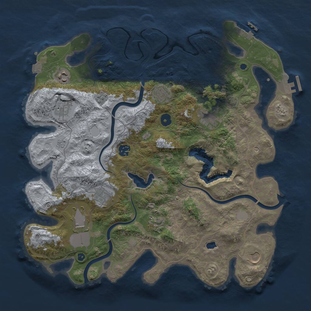 Rust Map: Procedural Map, Size: 4000, Seed: 438460641, 16 Monuments