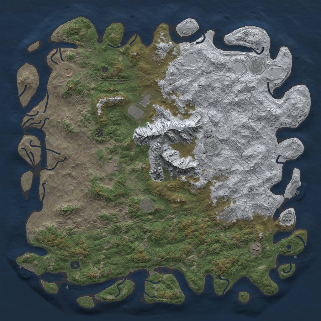 Rust Map: Procedural Map, Size: 5500, Seed: 9888745, 20 Monuments