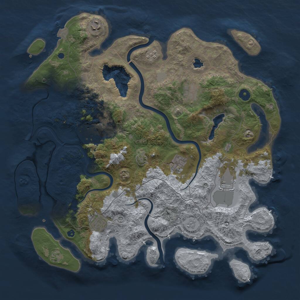 Rust Map: Procedural Map, Size: 4000, Seed: 4685, 11 Monuments