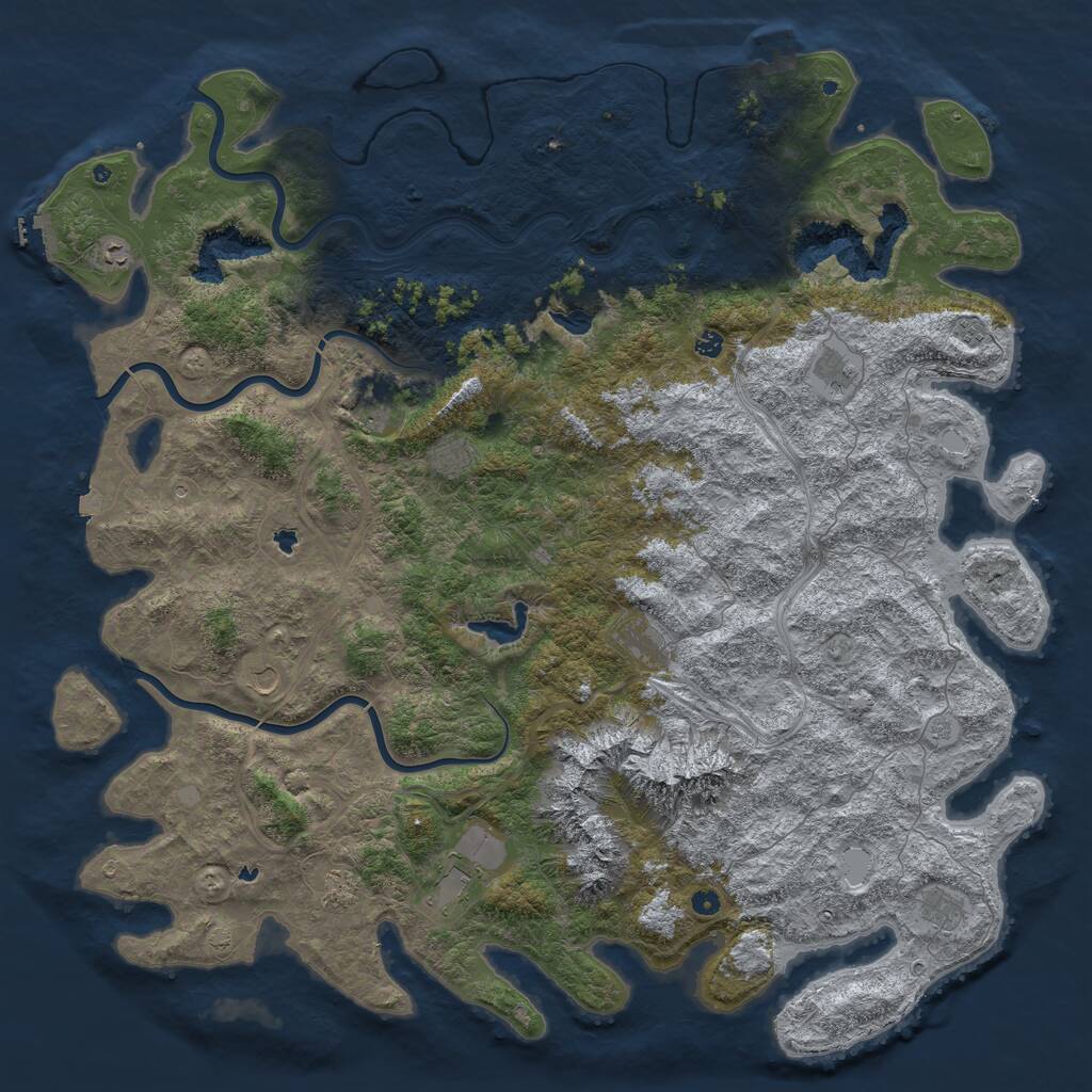 Rust Map: Procedural Map, Size: 6000, Seed: 24761828, 17 Monuments
