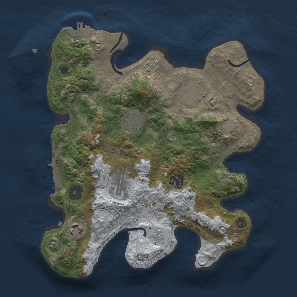 Rust Map: Procedural Map, Size: 3000, Seed: 22311, 15 Monuments