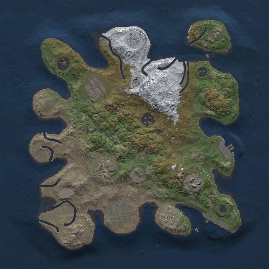 Rust Map: Procedural Map, Size: 3000, Seed: 23954, 15 Monuments