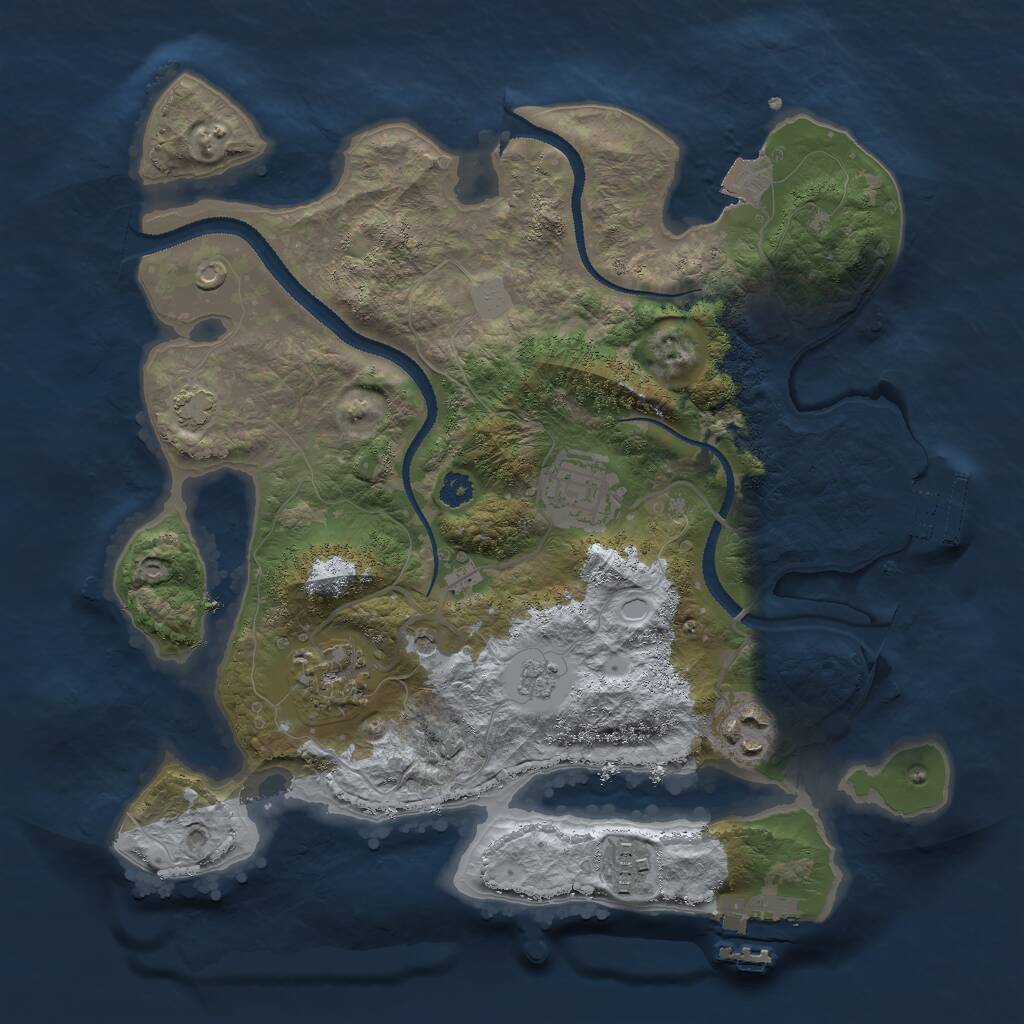 Rust Map: Procedural Map, Size: 3000, Seed: 1910776457, 10 Monuments