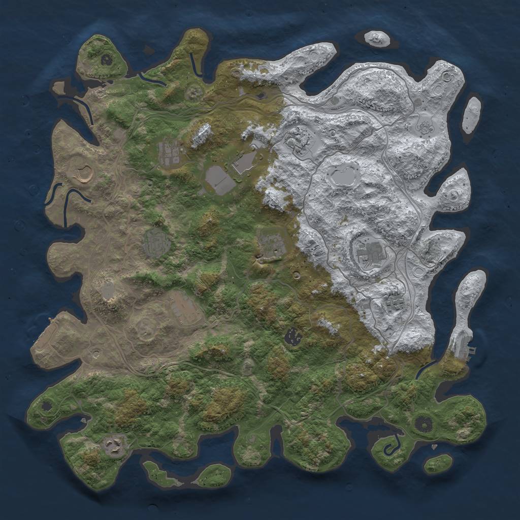 Rust Map: Procedural Map, Size: 4500, Seed: 110267, 20 Monuments