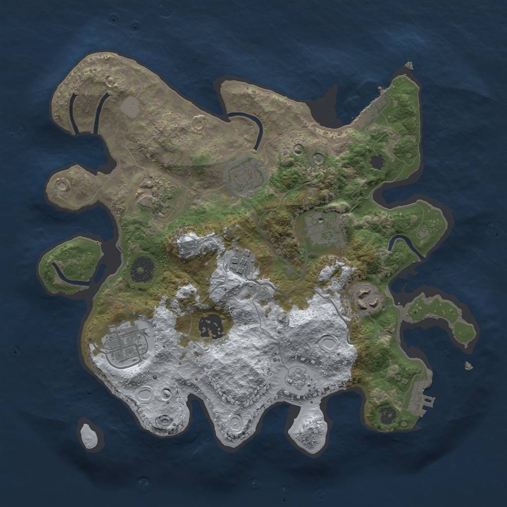 Rust Map: Procedural Map, Size: 3000, Seed: 7250645, 16 Monuments