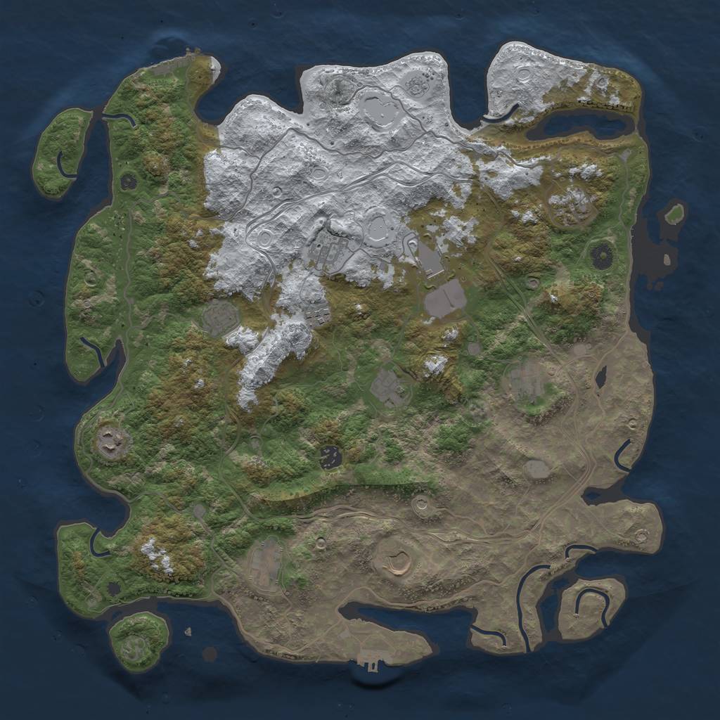 Rust Map: Procedural Map, Size: 4500, Seed: 12564, 20 Monuments