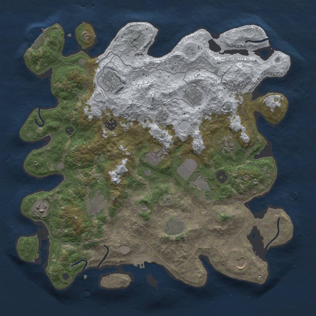 Rust Map: Procedural Map, Size: 4000, Seed: 1477966077, 20 Monuments