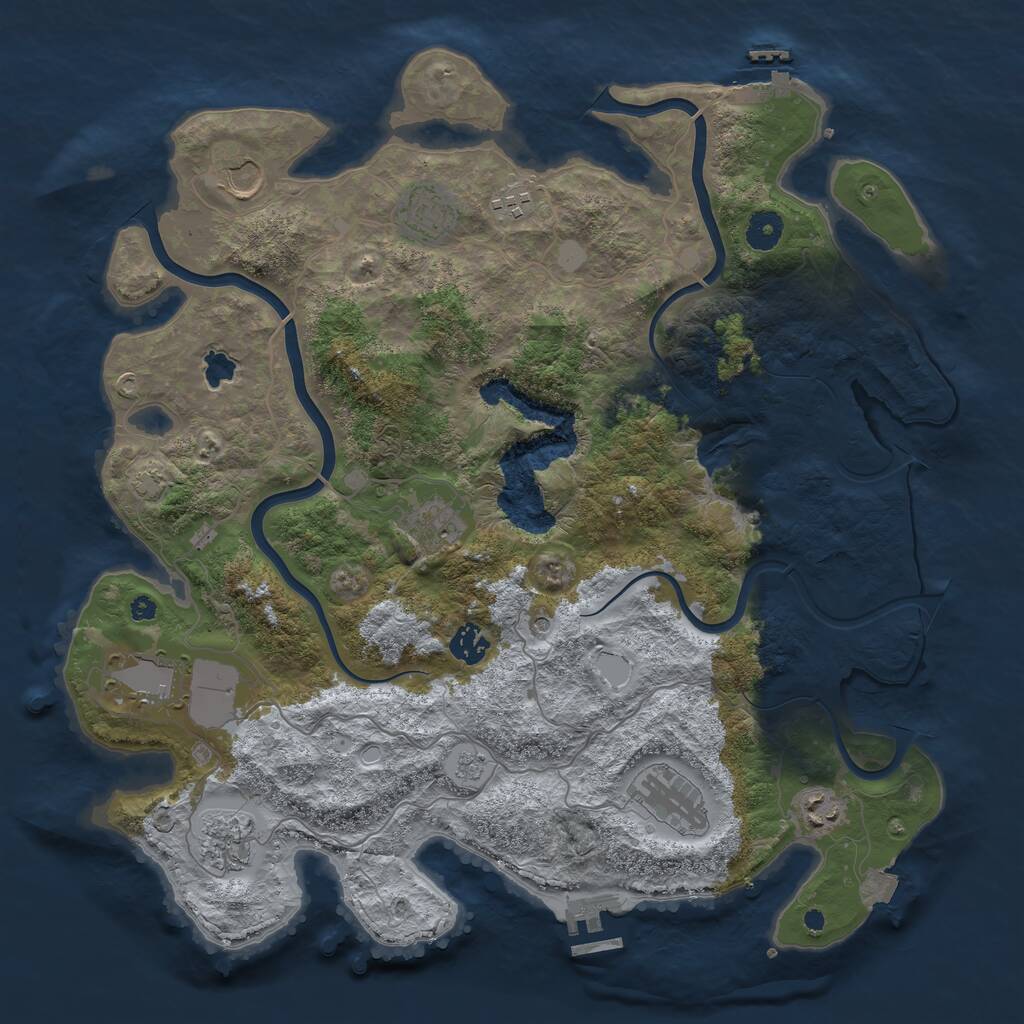 Rust Map: Procedural Map, Size: 4000, Seed: 663019823, 15 Monuments
