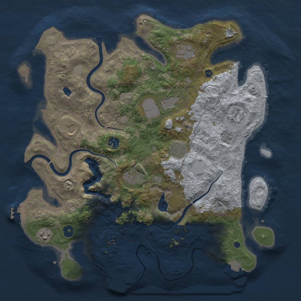Rust Map: Procedural Map, Size: 4000, Seed: 1574, 15 Monuments