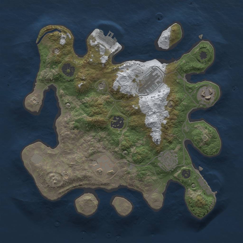Rust Map: Procedural Map, Size: 2750, Seed: 37899590, 13 Monuments