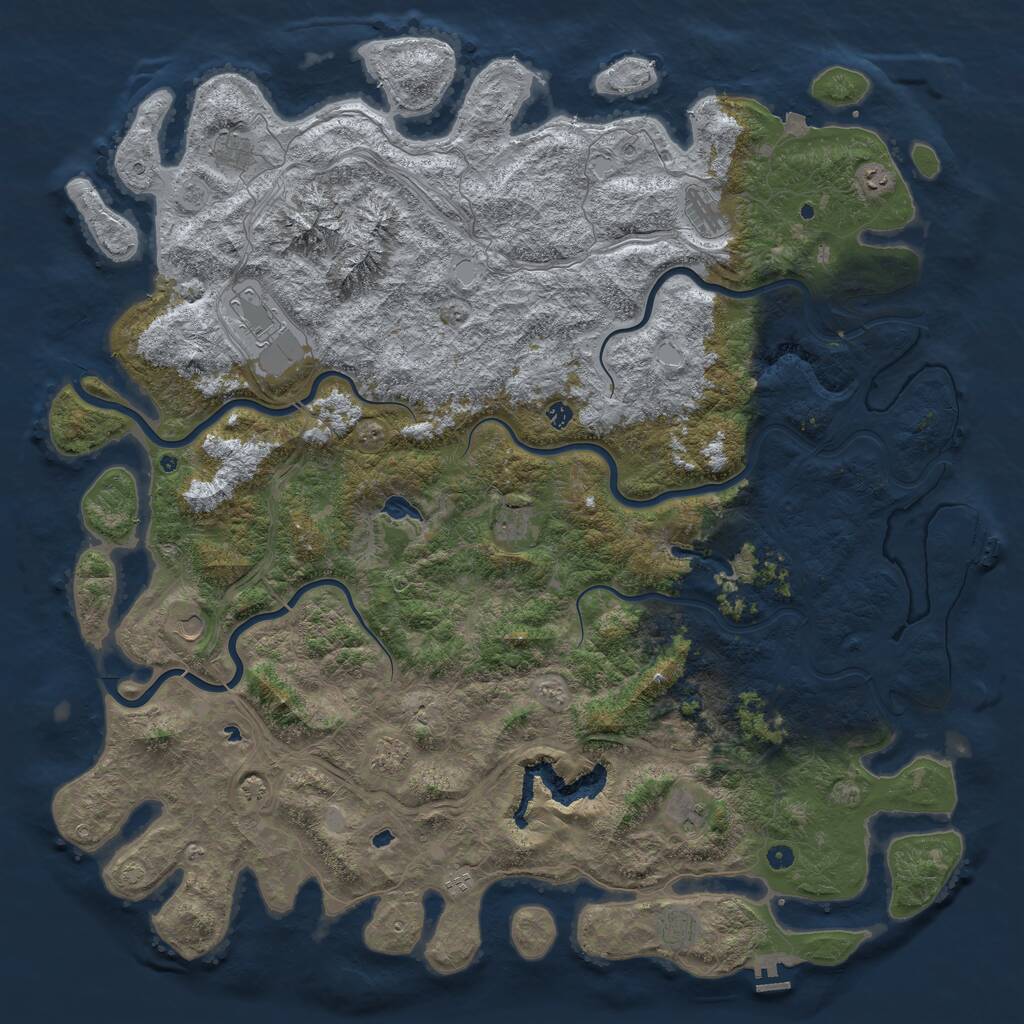 Rust Map: Procedural Map, Size: 6000, Seed: 10778, 17 Monuments