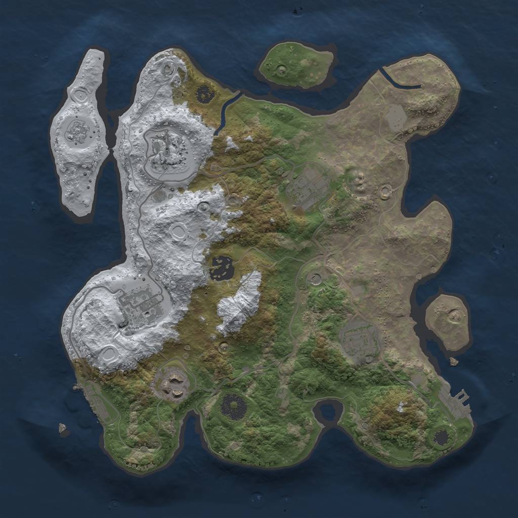 Rust Map: Procedural Map, Size: 3000, Seed: 11519, 15 Monuments