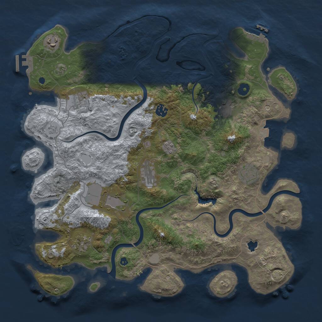 Rust Map: Procedural Map, Size: 4000, Seed: 977127, 15 Monuments