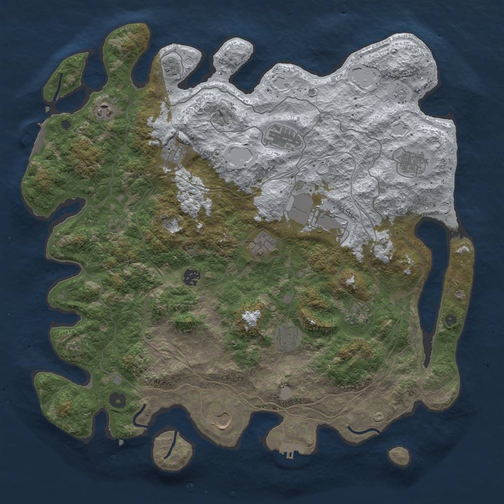 Rust Map: Procedural Map, Size: 4500, Seed: 1590503439, 20 Monuments