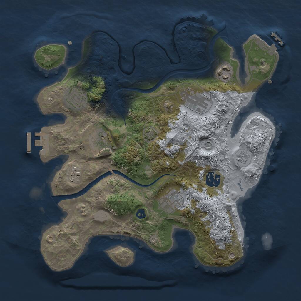 Rust Map: Procedural Map, Size: 3000, Seed: 1015202593, 13 Monuments