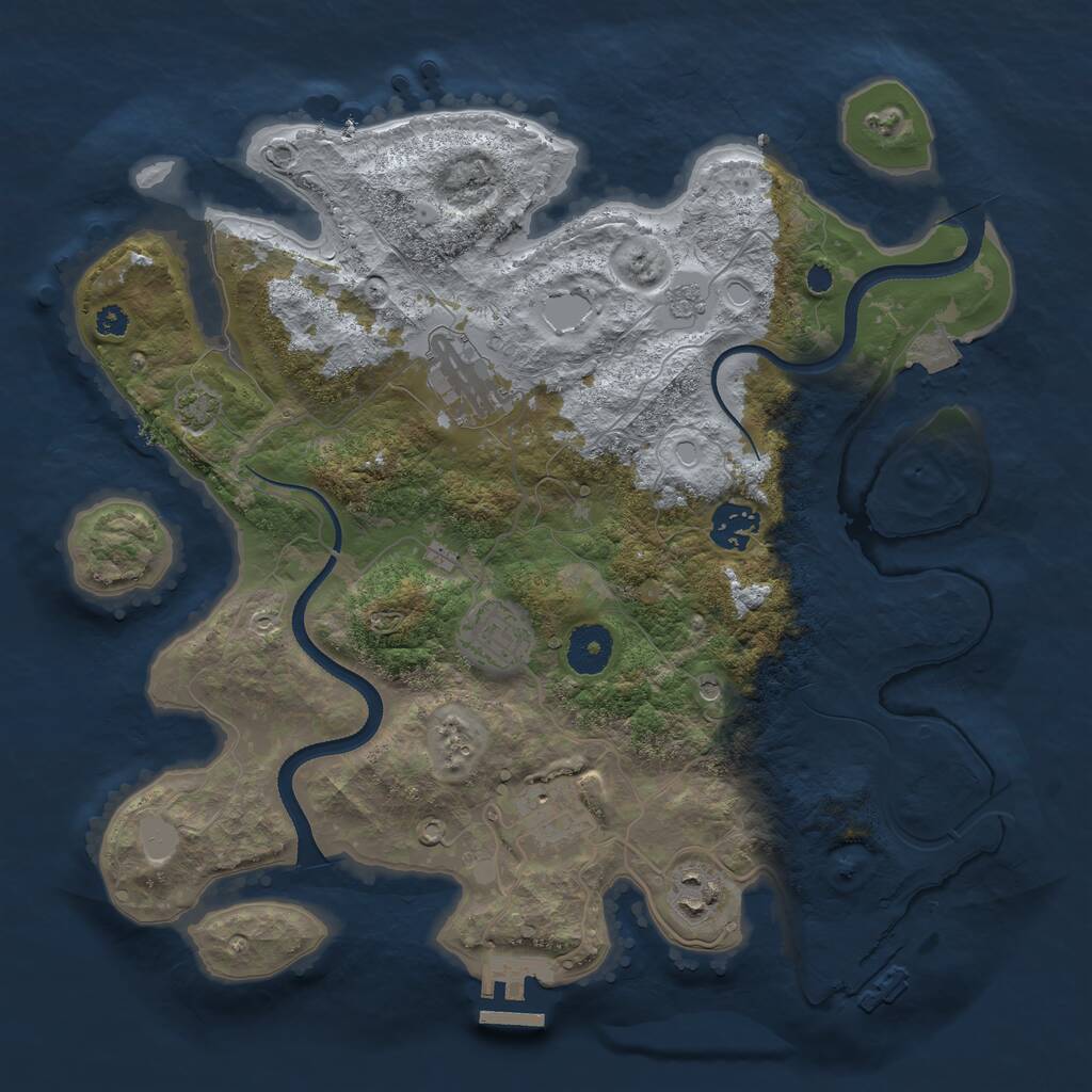 Rust Map: Procedural Map, Size: 3400, Seed: 48175197, 11 Monuments