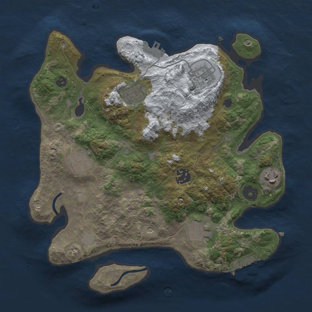 Rust Map: Procedural Map, Size: 3000, Seed: 122145, 14 Monuments