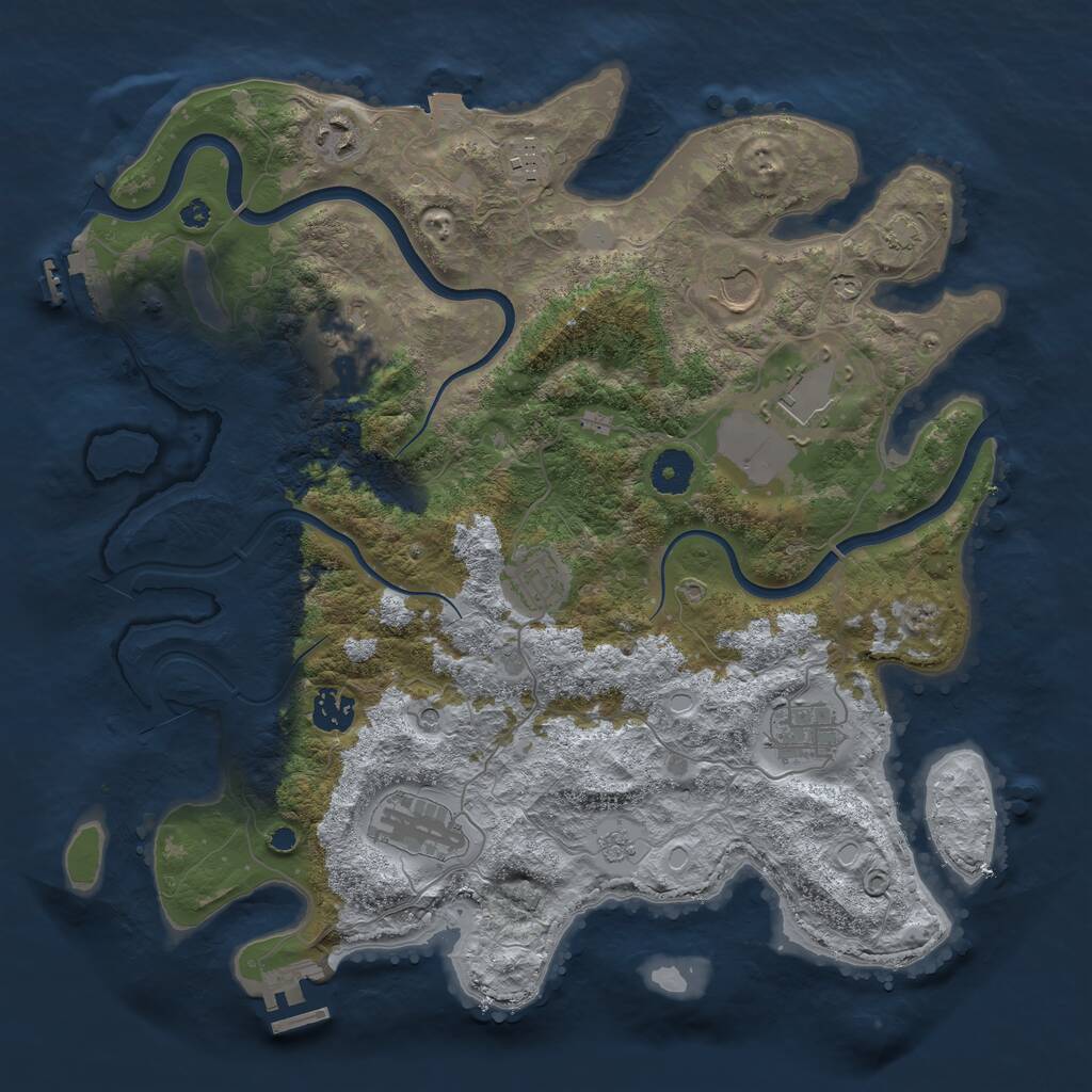 Rust Map: Procedural Map, Size: 3750, Seed: 162905, 15 Monuments