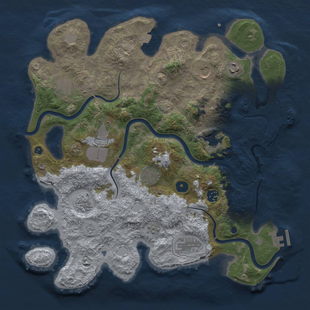 Rust Map: Procedural Map, Size: 3850, Seed: 349631052, 16 Monuments