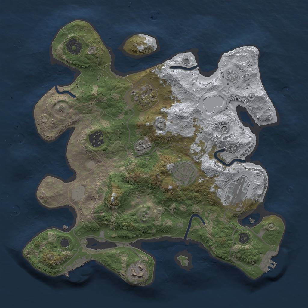 Rust Map: Procedural Map, Size: 3000, Seed: 890577747, 15 Monuments