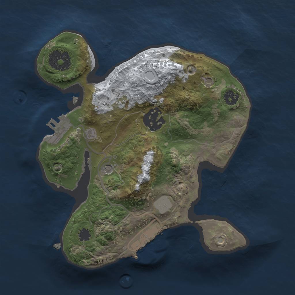 Rust Map: Procedural Map, Size: 2046, Seed: 3600, 9 Monuments