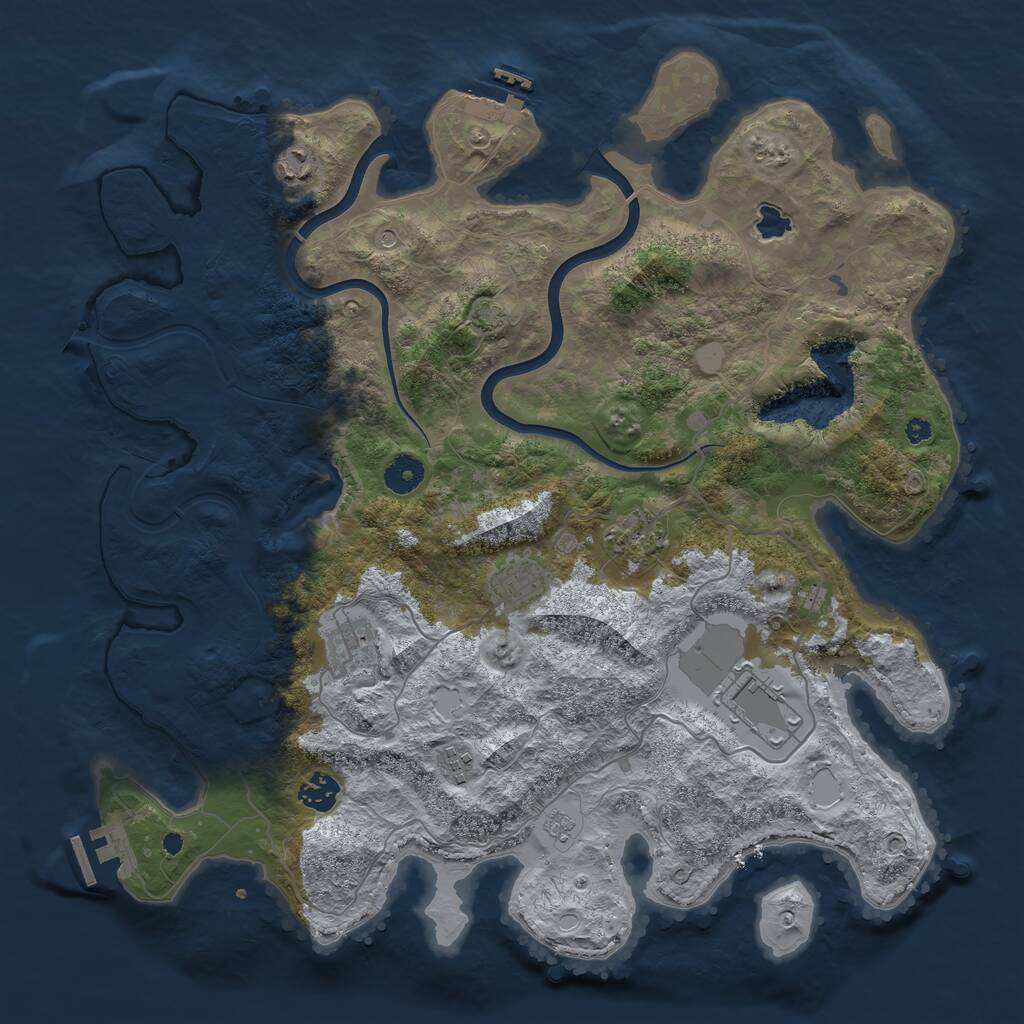 Rust Map: Procedural Map, Size: 4000, Seed: 1563504434, 13 Monuments