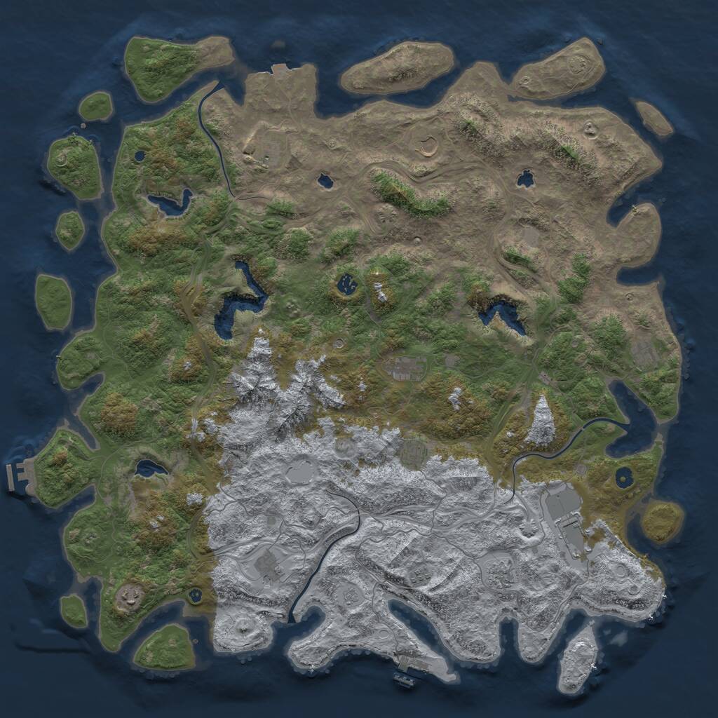 Rust Map: Procedural Map, Size: 5500, Seed: 5743, 17 Monuments