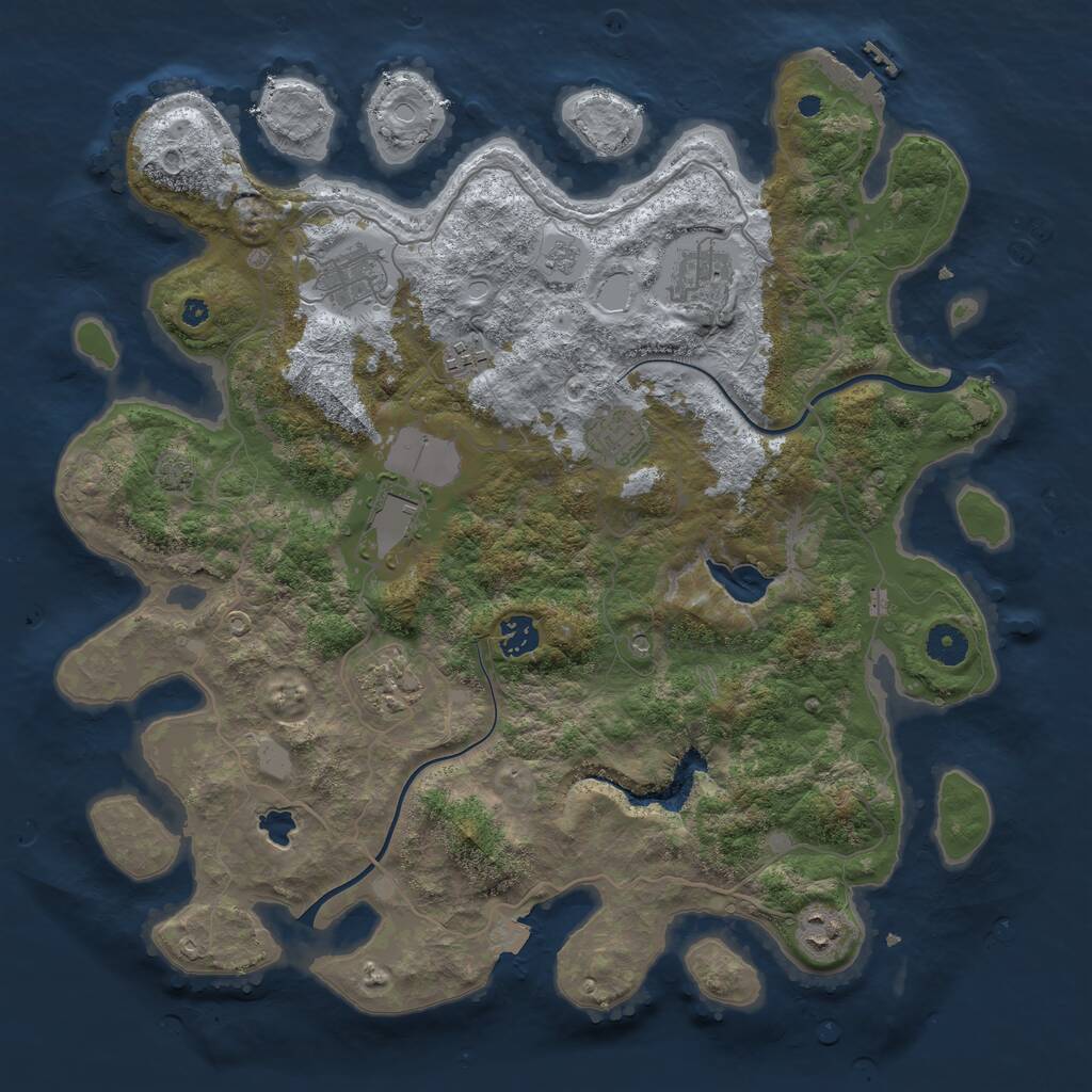 Rust Map: Procedural Map, Size: 4000, Seed: 267205, 13 Monuments