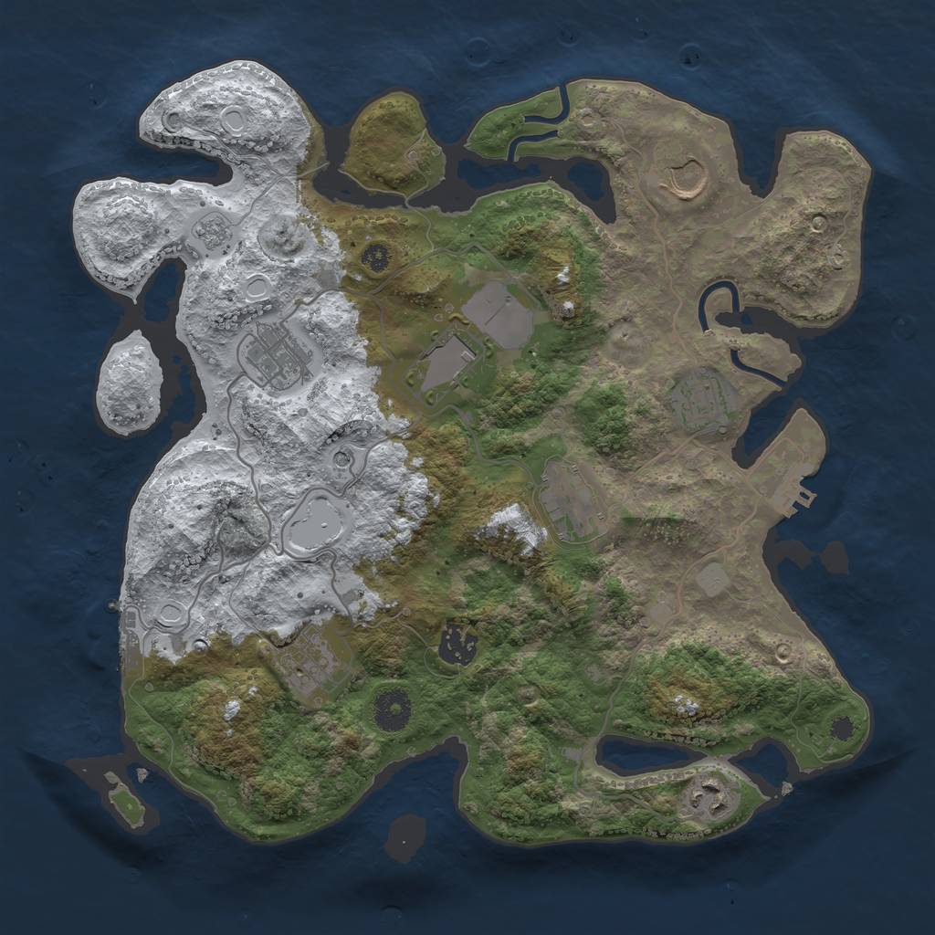 Rust Map: Procedural Map, Size: 3500, Seed: 12220617, 17 Monuments