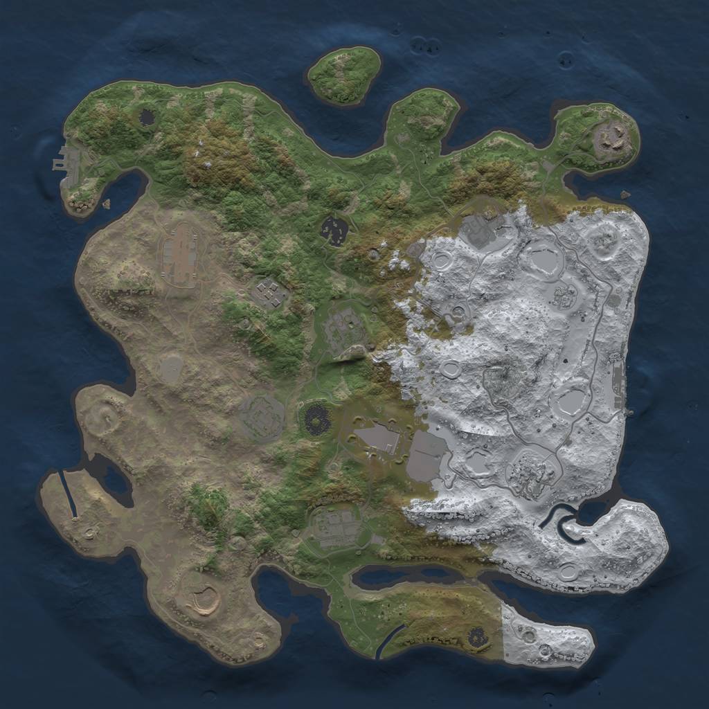 Rust Map: Procedural Map, Size: 3750, Seed: 1116442981, 20 Monuments