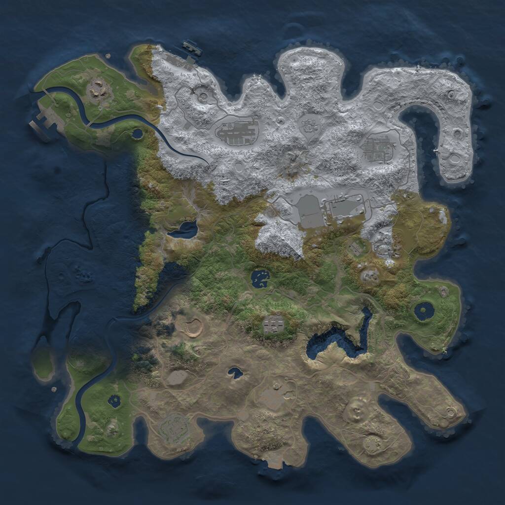 Rust Map: Procedural Map, Size: 4000, Seed: 2079919053, 16 Monuments