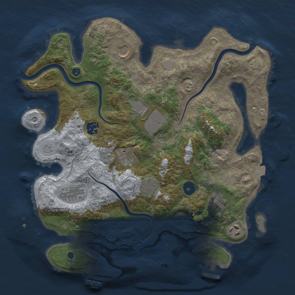 Rust Map: Procedural Map, Size: 3500, Seed: 92211151, 15 Monuments