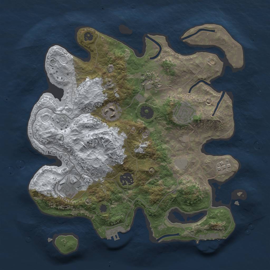 Rust Map: Procedural Map, Size: 3000, Seed: 18973, 15 Monuments