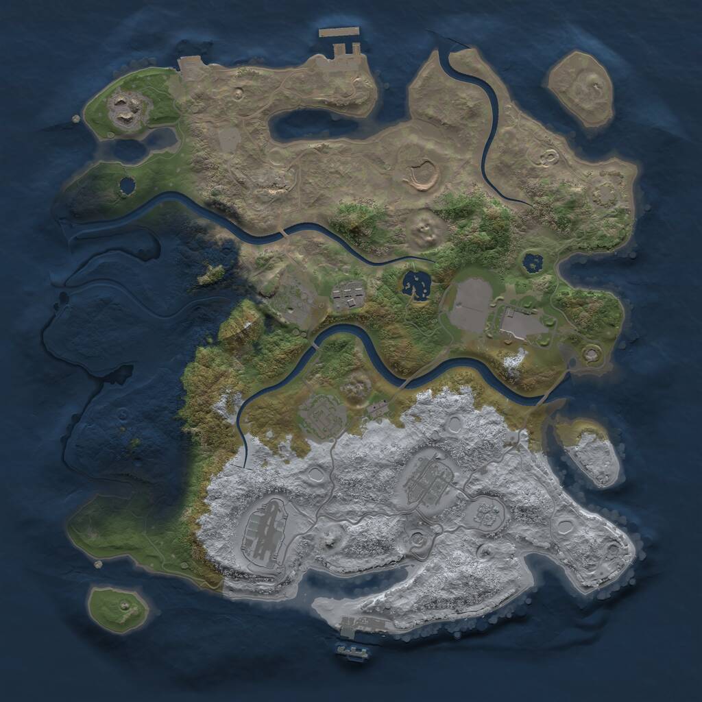 Rust Map: Procedural Map, Size: 3500, Seed: 14977, 15 Monuments