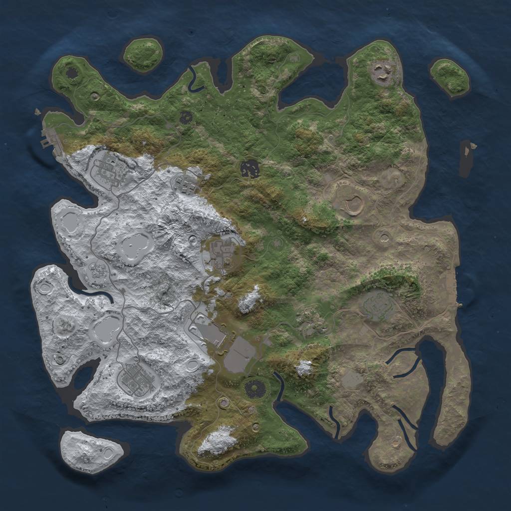 Rust Map: Procedural Map, Size: 3850, Seed: 1634053858, 19 Monuments