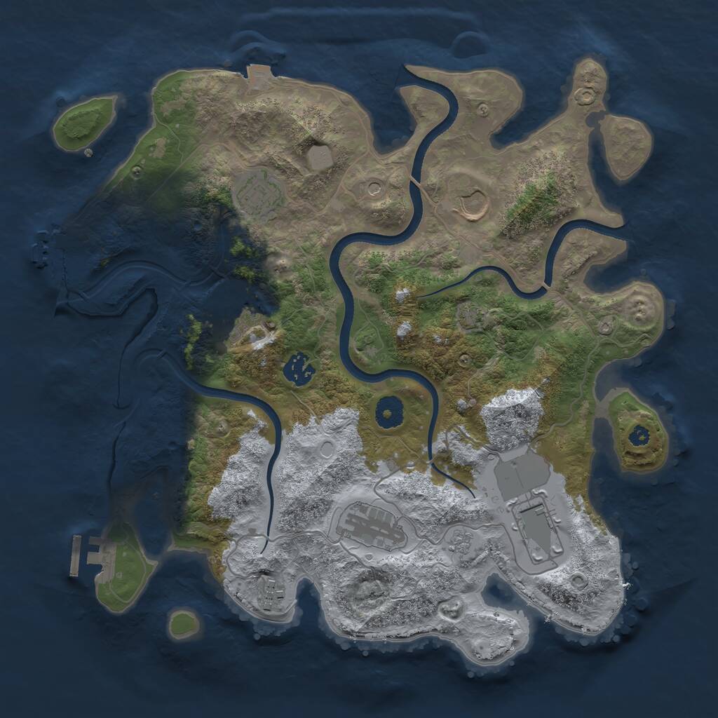 Rust Map: Procedural Map, Size: 3500, Seed: 106988410, 13 Monuments