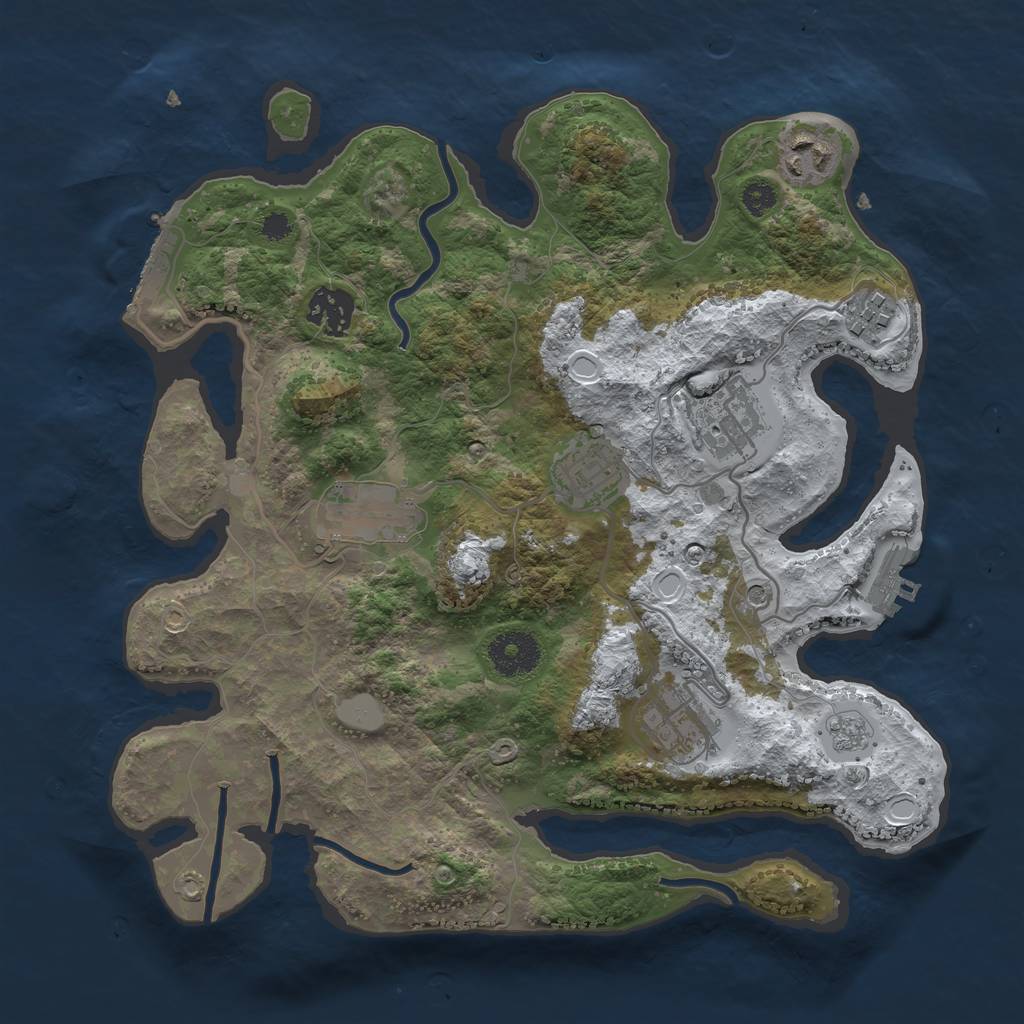 Rust Map: Procedural Map, Size: 3200, Seed: 356, 16 Monuments