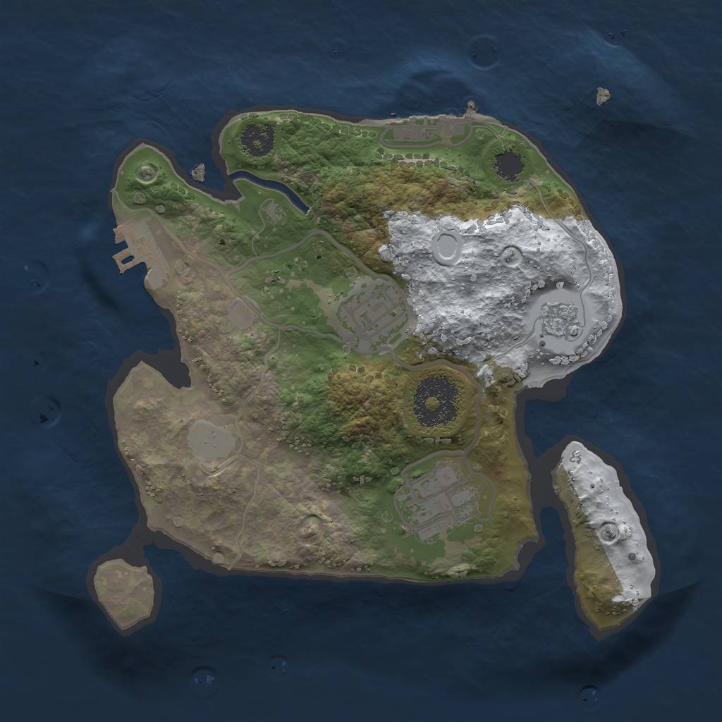 Rust Map: Procedural Map, Size: 2200, Seed: 1867977869, 10 Monuments