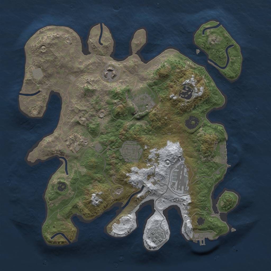 Rust Map: Procedural Map, Size: 3000, Seed: 1654382210, 15 Monuments