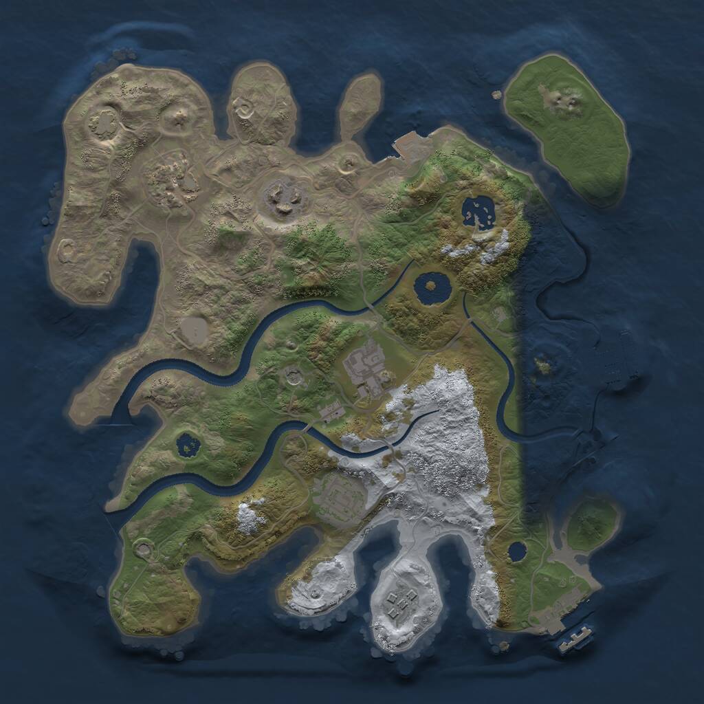 Rust Map: Procedural Map, Size: 3000, Seed: 1654382210, 11 Monuments