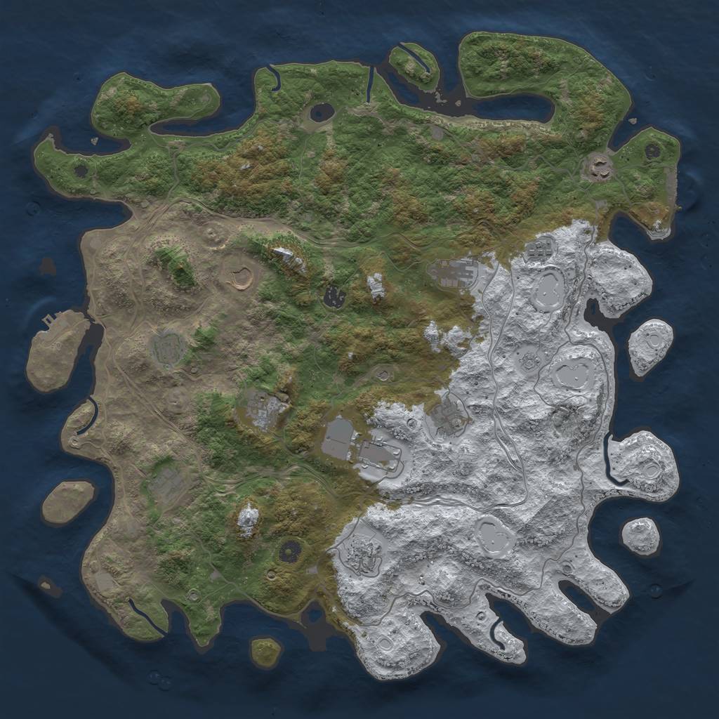 Rust Map: Procedural Map, Size: 4800, Seed: 1594257364, 20 Monuments