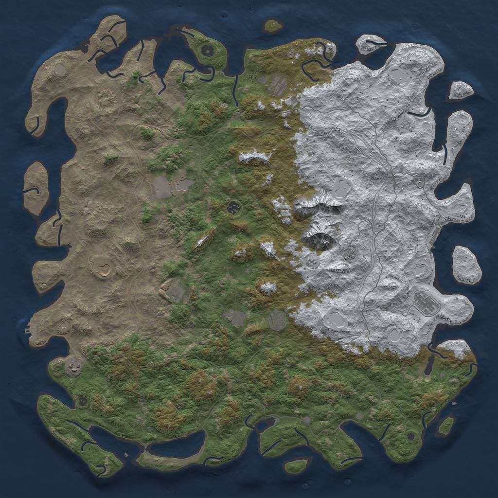 Rust Map: Procedural Map, Size: 6000, Seed: 127934485, 20 Monuments