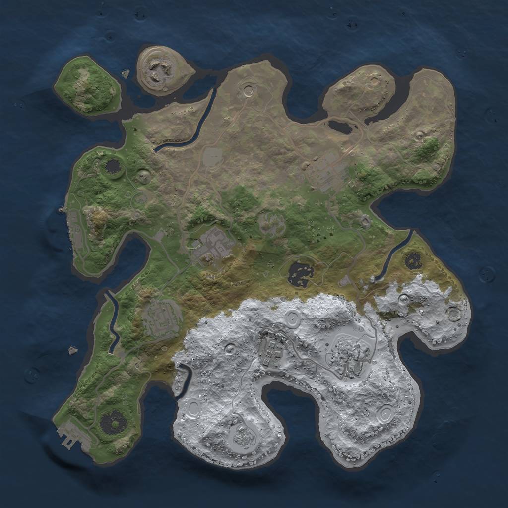 Rust Map: Procedural Map, Size: 3000, Seed: 29980, 16 Monuments