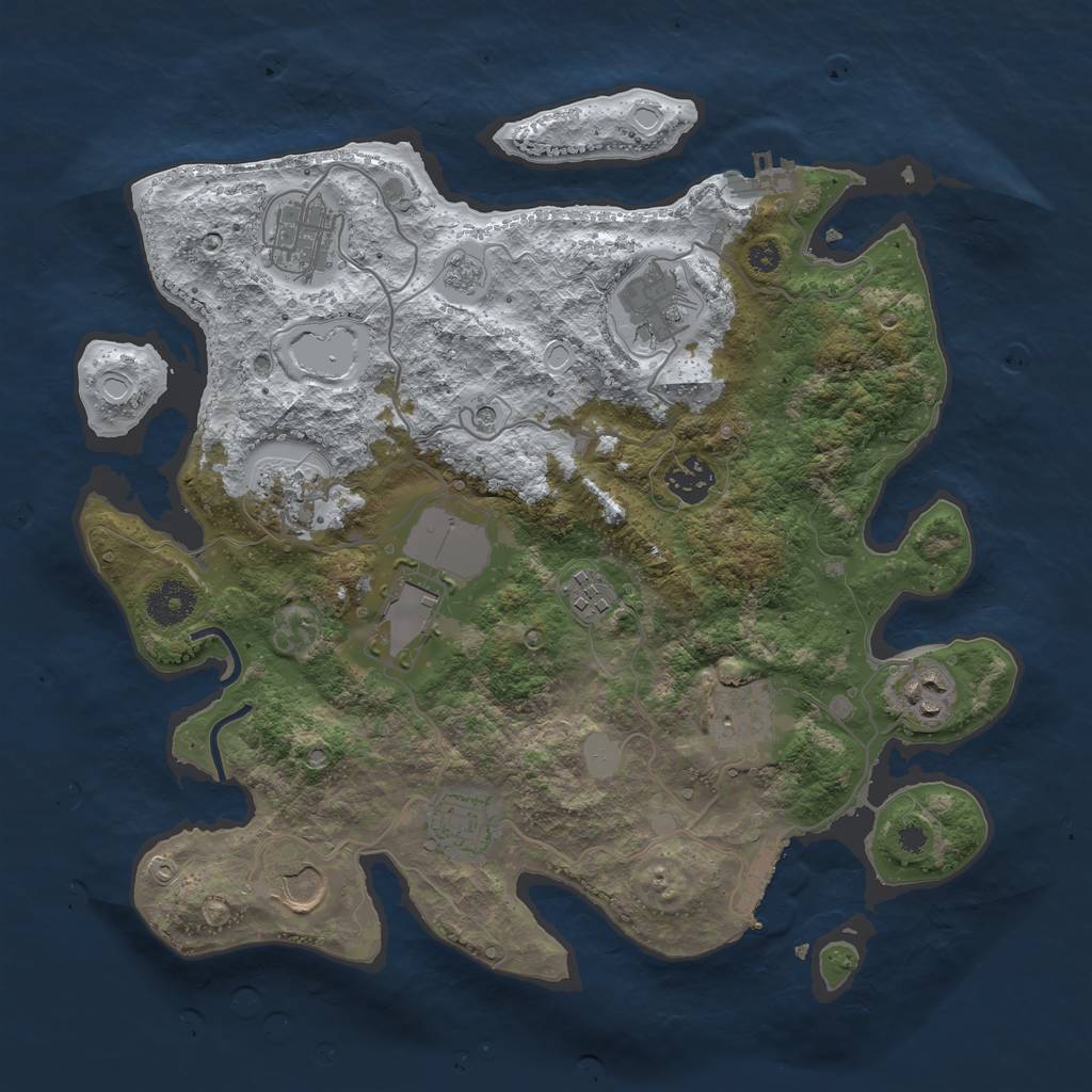 Rust Map: Procedural Map, Size: 3500, Seed: 947720242, 19 Monuments