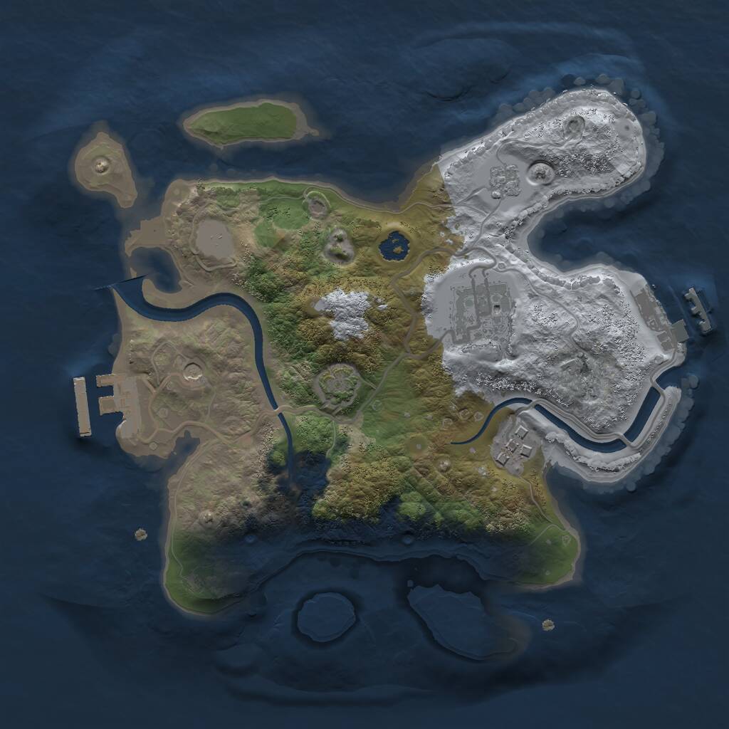 Rust Map: Procedural Map, Size: 2500, Seed: 277722212, 8 Monuments